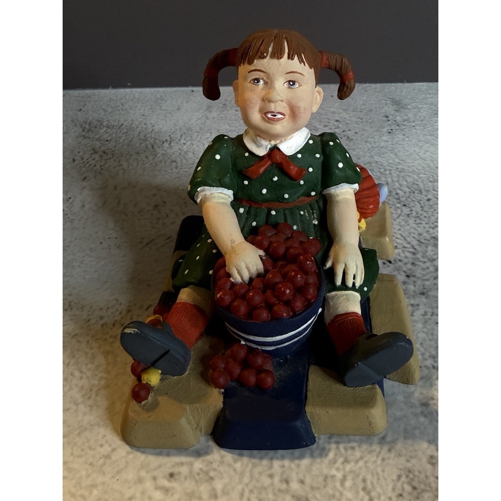 Department 56 All Through The House Caroline Stringing Cranberries  No Box